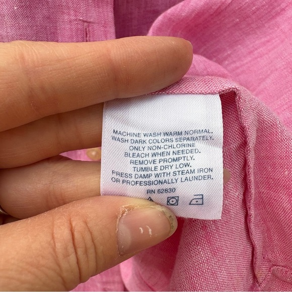Lands' End Pink Button Down Shirt - Picture 4 of 5
